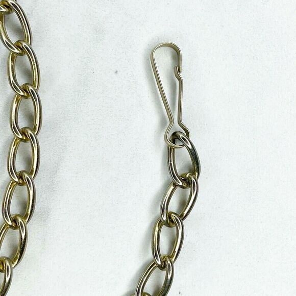 Gold Tone Chain Link Belt Wood Charm Y2K Festival XS/Small (XS/S) ✨ - Picture 12 of 12